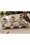 Stainless Steel Rectangular Tray, 3-Piece Silver Color Forged Pattern Metal Mini Turefelle Plate, Serving Dish, Presentation Plate