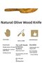 Natural Olive Wood Butter Knife 17 cm - Handmade Wooden Spreadable Breakfast Knife Natural Camping Home Table Tableware Picnic - 4