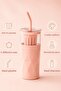 Detox Thermos Cup with Straw Borosilicate Glass Steel Thermos Mug 5 Different Uses 650 ml - 3