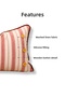 30X50 cm Red Striped Linen Decorative Throw Pillow with Silicone Filling and Wooden Button Detail - Bohemian Pillow - 2