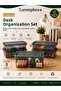 5-Piece 3 L Table Layout Storage Box Set |   Transparent Organizer Box with Locking Lid, Stationery and Hobby Organizer