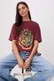 Bordo Harry Potter Lisanslı Relaxed/Rahat Kalıp Tok %100 Pamuk Örme T-Shirt TWOSS26TS00141 - 2