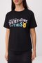 Siyah Winnie The Pooh Lisanslı Regular Kalıp Kısa Kollu Tok %100 Pamuk Örme T-Shirt TWOSS26TS00139 - 3