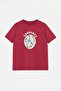 Koyu Vişne Sardalya Baskılı Boyfriend Fit Örme Büyük Beden T-shirt TBBSS26BF00075 - 4