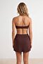 Brown Regular Waist Skirt Bikini Bottom Tbess26Ba00003 - 4