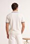 Siyah-Beyaz 2'li Paket Regular Kesim Yaka ve Kol Çizgili Triko Polo Yaka T-shirt TMNSS26PO00026 - 3