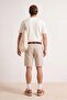 Beige Flexible Waist Beltless Men's Shorts & Bermuda Tmnss26Sr00027 - 3