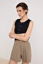 Light Khaki Lace-Up Soft Buttoned Mini Shorts Skirt Shorts & Bermuda Twoss26Sr00235 - 2