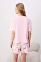 Pink 100% Cotton Cat Printed Ruffle Knitted Pajamas Set Thmss26Pt00174 - 4