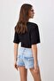 Light Blue Low Stretch Waist Detailed Extra Short Denim Shorts Twoss26Sr00278 - 4