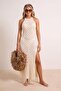 Ecru Tricot Openwork Maxi Tassel Detailed Beach Dress Tbess26Le00023 - 3