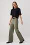 Haki Wide Leg/Geniş Paça Yüksek Bel Dokuma Kumaş Pantolon TWOSS23PL00314 - 2