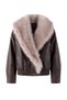 Brown Oversize Faux Fur Detailed Bomber Jacket Plus Size Coat Twoaw27Aw00004 - 10