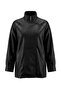 Siyah Oversize Kalıp Bel Lastikli Suni Deri Büyük Beden Mont TWOAW27AW00006 - 6