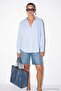 Blue V-Neck Shirt Tdrss26Go00003