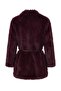Bordo Kemerli Suni Kürk Oversize Midi Kaban TWOAW27KB00012 - 14
