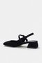 Black Suede Mary Jane Women's 4 cm Balanced Block Heeled Sandals Takss25To00075 - 4