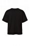 Siyah %100 Pamuk At Baskılı Bisiklet Yaka Oversize Düşük Kol Örme T-Shirt TWOAW27TS00060 - 6
