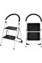 2 Step White Metal Ladder Multi Purpose Step Ladder - 2