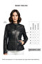 Black Latina Short Zippered Women's Genuine Leather Coat - 6