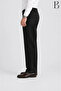 Relaxed Fit Classic Cotton Linen Black Dad Men's Trousers - 2