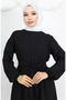 Sofia Linen Sleeve Elastic Belted Dress 2023-01 Black - 3