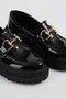 Women's Black Patent Leather Gc Buckle Thick Sole Loafer Moccasin Shoes 4.5cm Byndlfrk02 - 6