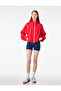 Zippered Hooded Long Sleeve Crinkle Parachute Sports Jacket