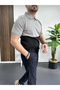 Men's Color Block Polo Neck Half Zip T-Shirt Black Edw234 - 3