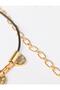 Gold Color Shiny Metal Detailed Chain Double Necklace - 2