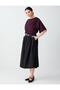 Black Comfortable Cut Regular Waist Pocket Detailed Woven Midi Skirt - 2
