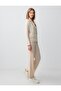 Stone 100% Linen Relaxed Cut High Waist Loose Wide Leg Striped Trousers - 3