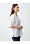 White 100% Linen Relaxed Cut Short Sleeve Crew Neck Blouse - 4