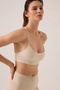 X Ece Beige Sports Bra Super Crop Top - 6