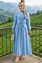 Tie-Detail Blouse Skirt Two-Piece Set 1465 - Baby Blue
