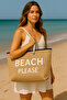 White Beach Please Written Large Size Picnic and Beach Bag – Rope Handle – 55X36X15 cm - 6