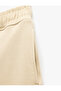 Pocket Detailed Pique Fabric Bermuda Shorts with Elastic Waist - 6
