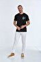 Bear Embroidered Crew Neck Men's T-Shirt Black - 3