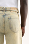Men's Oversize Baggy Washed Jean Trousers Mint Green - 4