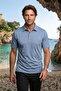 Men's Shirt Collar Pocket Classic Fit Blue T-Shirt - 5111
