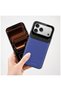Apple iPhone 18 Pro Compatible Case Lens Leather Case Navy Blue - 3