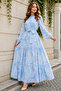 Patterned Hijab Dress Turquoise 534