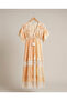 Women's Authentic Lace Detailed V-Neck Chiffon Long Bohemian Dress - 2
