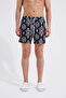 Men's Geometric Ethnic Swim Shorts Black