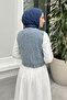 سترة دينم مطرزة 92030 - أزرق - 4