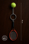 Red Racket and Tennis Ball Keychain