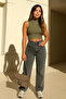 Women's Premium Wide Leg Gray Jeans - 6