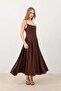 Coffee Volume Women's Midi Dress
