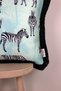 Black Tasseled, Zebra Pattern, Decorative 43X43Cm Square Throw Pillow Cover - 3