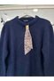 Afi̇tap Scarfed Knitwear Sweater (Size 36-42 Compatible) - Navy Blue - Standard - 3